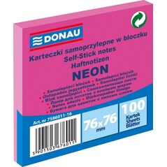 Donau BLOCZEK SAMOPRZYLEPNY, DONAU, 76X76MM, 100K, NEON RÓŻOWY 7586011-16