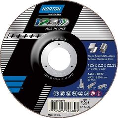 Norton Clipper Tarcza przecinająca i szlifująca A46S-125x2.2x22.2-T27 NORTON 1 2 3