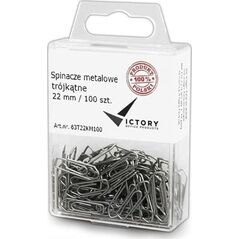 Victory Office Product SPINACZE BIUROWE VICTORY OFFICE 22MM 100 SZT. TRÓJKĄTNE POJEMNIK PLASTIKOWY ZAWIESZANY