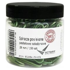 Victory Office Product SPINACZE BIUROWE VICTORY OFFICE 28MM 150 SZT. OKRĄGŁE PASTELOWE MIX KOLORÓW SŁOIK MAŁY
