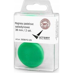 Victory Office Product MAGNESY VICTORY OFFICE 38MM 2SZT. PASTELOWE SELEDYNOWE