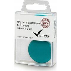 Victory Office Product MAGNESY VICTORY OFFICE 38MM 2SZT. PASTELOWE TURKUSOWE