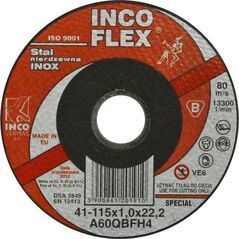 Techniflex TARCZA PŁASKA INOX T1A 125*1.0*22