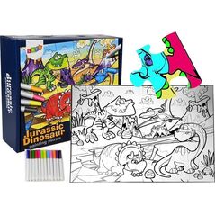 Lean Sport Puzzle Do Kolorowania Dinozaury Pisaki 24 elem