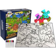 Lean Sport Puzzle Do Kolorowania Dinozaury Pisaki 24 el.