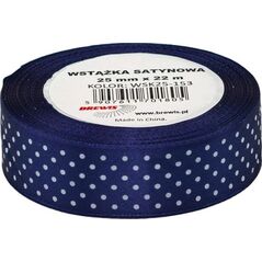 BREWIS Wstążka satynowa BREWIS kropki 25mm WSK25-153 Brewis