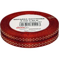 BREWIS Wstążka satynowa BREWIS kropki 6mm WSK6-161 Brewis