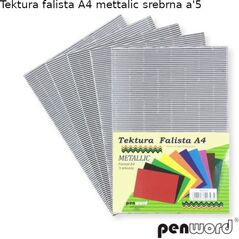 Penword Tektura falista PENWORD A4 5ark. metallic - srebrna Penword