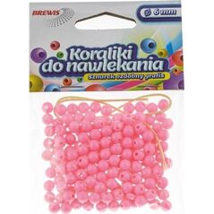 BREWIS Koraliki do nawlekania BREWIS 6mm K6-5 różowy Brewis