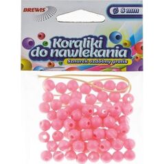 BREWIS Koraliki do nawlekania BREWIS 8mm K8-5 różowy Brewis