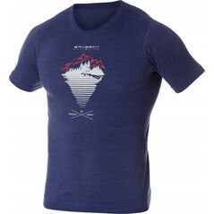 Brubeck SS12650A Koszulka męska z krótkim rękawem OUTDOOR WOOL PRO ciemnoniebieski XXL - GÓRA Z LINII 2
