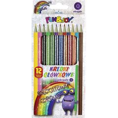 Titanum Kredki ołówkowe brokatowe 12 kolorów Fun&Joy 438953