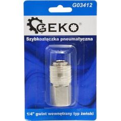Geko SZYBKOZŁĄCZKA PNEUMATYCZNA TYP ŻEŃSKI 1/4" GWINT WEWNĘTRZNY (BLISTER) (10/100) G03412 GEKO