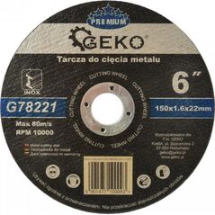 Geko TARCZA DO CIĘCIA METALU GEKO PREMIUM 150X1.6 INOX (5/25/200) G78221 GEKO