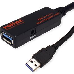 Kabel USB Roline USB-A - USB-A 10 m Czarny (JAB-6794791)