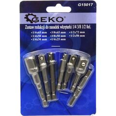 Geko ZESTAW REDUKCJI DO NASADEK WKRĘTARKI 1/4 3/8 1/2 8EL.(25/100) G15017 GEKO