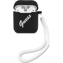 Guess Etui ochronne GUACA2LSVSBW Silicone Vintage do AirPods 1/2 czarne
