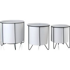 Lumarko Swen white&black kpl.3 osłonek na stojaku 21x23/18x20/16x19,5cm!