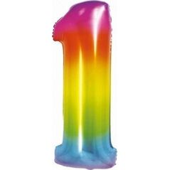 GoDan Balon foliowy smart cyfra "1" tęczowa, 76 cm
