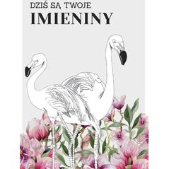 PASSION CARDS Karnet Imieniny - flamingi, PP-2201