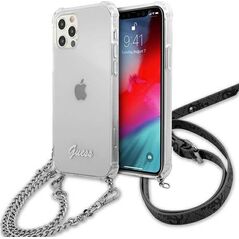 Guess Guess GUHCP12LKC4GSSI iPhone 12 Pro Max 6,7" Transparent hardcase 4G Silver Chain
