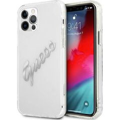 Guess Guess GUHCP12LKTRSVSI iPhone 12 Pro Max 6,7" Transparent hardcase Vintage Script Silver