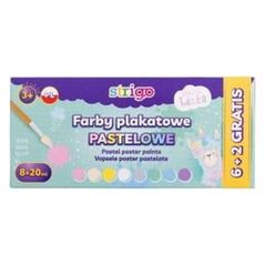 Farby plakatowe 8 kolorów, pastelowe Lenka Strigo