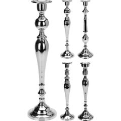 KMTP Świecznik metalowy stylu Glamour srebrny 48cm Wzór 3