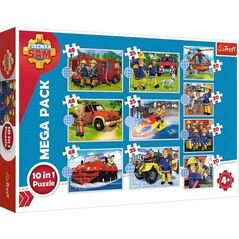 Trefl Puzzle 10w1 Strażak Sam. Poznaj ekipę ratunkową Strażaka Sama 90382 Trefl