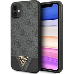 Guess Guess GUHCN61PU4GHBK iPhone 11 szary/grey hardcase 4G Triangle Collection