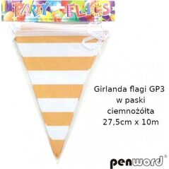 Penword GIRLANDA FLAGI GP3 W PASKI CIEMNOŻÓŁTA 27, 5cmx10m Penword