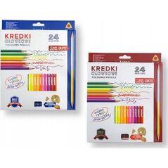 Penword Kredki ołówkowe PENWORD high quality trójkątne z temperówką 24+2kolory gratis Penword