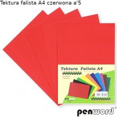 Penword Tektura falista PENWORD A4 5ark. - czerwona Penword