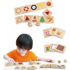 Viga Toys VIGA Gra Edukacyjna Drewniana Układanka Dopasuj Kształty 37 el.