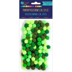 DP Craft Pompony poliestrowe DPCRRAFT 1cm mix zielony 120szt. Dalprint