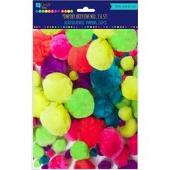 DP Craft Pompony akrylowe DPCRAFT mix neon 156szt. Dalprint