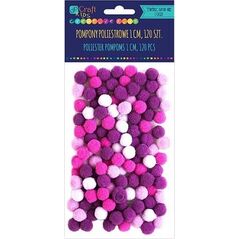 DP Craft Pompony poliestrowe DPCRRAFT 1cm mix fioletowy 120szt. Dalprint