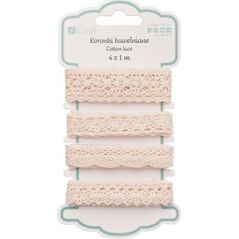 DP Craft Koronki bawełniane DPCRAFT 4 x 1m Antique beige Dalprint