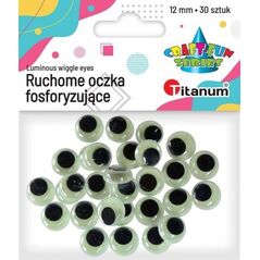 Titanum Oczka TITANUM Świecące w ciemności 12mm 30szt. Titatnum Kreatywne