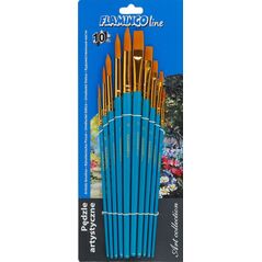 Titanum Pędzle FLAMINGO syntetyczne różne 10szt. Titanum
