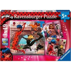 Ravensburger Puzzle 3x49 elementów Miraculum Biedronka i Czarny Kot