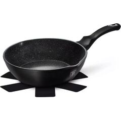 Patelnia Berlinger Haus PATELNIA GRANITOWA 24CM WYLEWKI GŁĘBOKA BERLINGER HAUS BLACK SILVER BH-6185