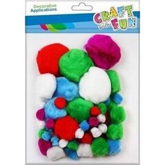 Craft with Fun OZDOBA DEK POMPON AKRYL 60SZT MIX CF PBH 12/144