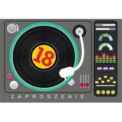 KUKARTKA Zaproszenie ZZ-055 Urodziny 18 DJ (5 szt.)