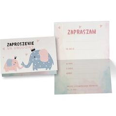 KUKARTKA Zaproszenie ZZ-078 Słoniki (5 szt.)