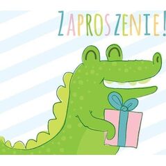 KUKARTKA Zaproszenie ZZ-072 Krokodyl (5 szt.)