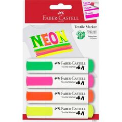 Faber-Castell Markery do tkanin 4 kolory neonowe FABER CASTELL