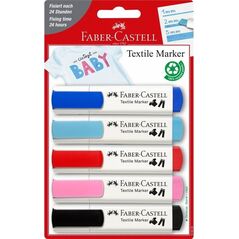 Faber-Castell Markery do tkanin zestaw Baby Shower 5szt