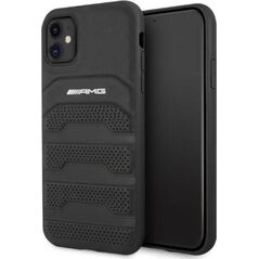 Mercedes AMG AMHCN61GSEBK iPhone 11 6,1" czarny/black hardcase Leather Debossed Lines