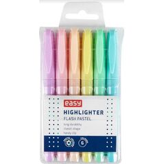 Easy Stationery Zakreślacz Flash Pastel 6 kolorów EASY